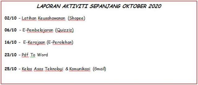 OKTOBER JADUAL