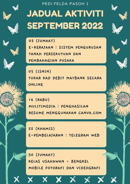 JADUAL AKTIVITI SEPTEMBER PEDi 2022