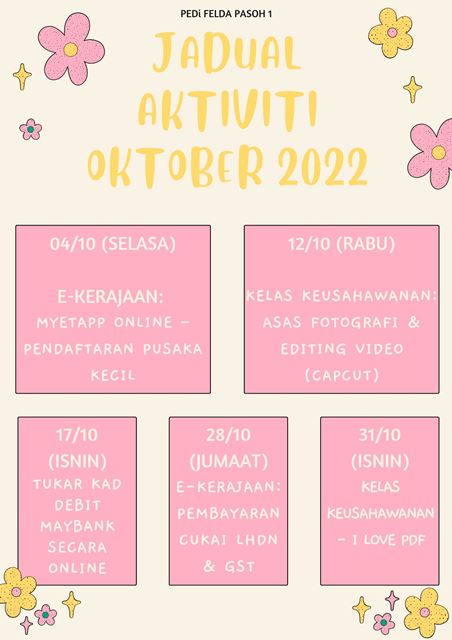 JADUAL AKTIVITI OKTOBER 2022