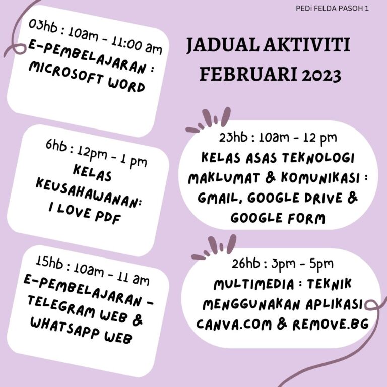 JADUAL AKTIVITI FEBRUARI